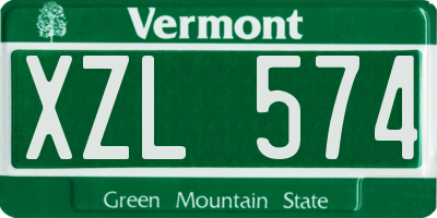 VT license plate XZL574