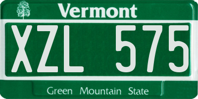 VT license plate XZL575