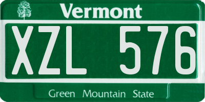 VT license plate XZL576