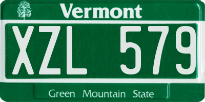 VT license plate XZL579