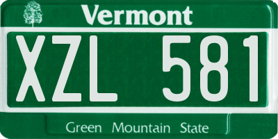 VT license plate XZL581