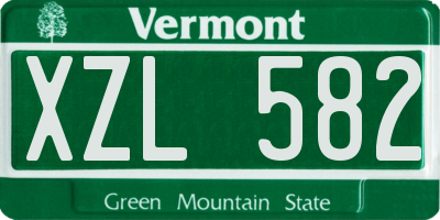 VT license plate XZL582