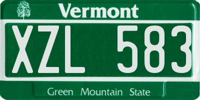 VT license plate XZL583