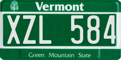 VT license plate XZL584