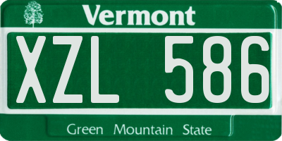 VT license plate XZL586