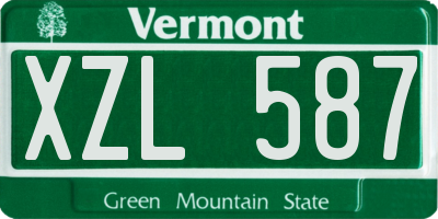 VT license plate XZL587