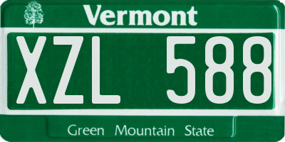 VT license plate XZL588