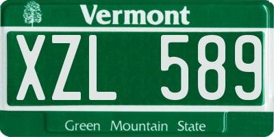 VT license plate XZL589