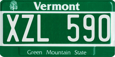 VT license plate XZL590