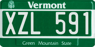 VT license plate XZL591