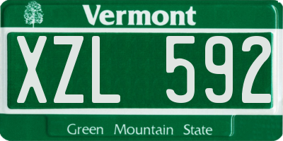VT license plate XZL592