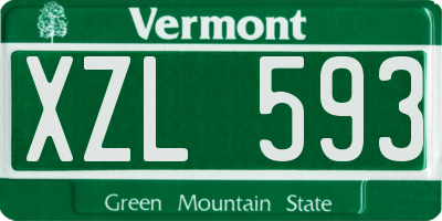 VT license plate XZL593
