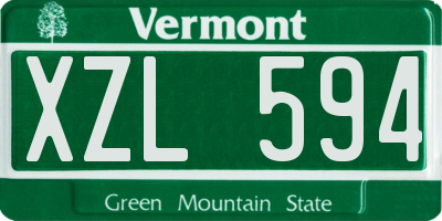 VT license plate XZL594