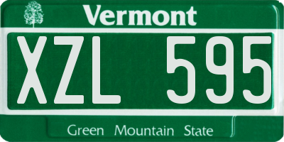 VT license plate XZL595