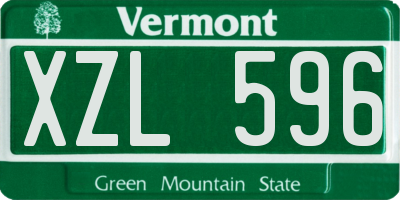 VT license plate XZL596