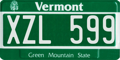 VT license plate XZL599