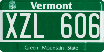VT license plate XZL606