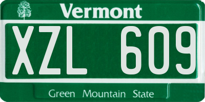 VT license plate XZL609