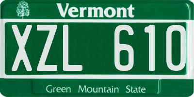 VT license plate XZL610