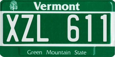 VT license plate XZL611