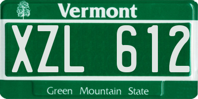 VT license plate XZL612