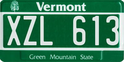 VT license plate XZL613