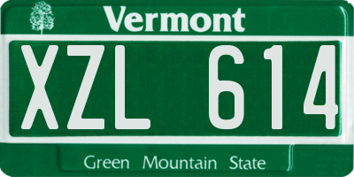 VT license plate XZL614