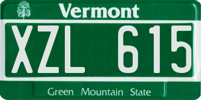 VT license plate XZL615