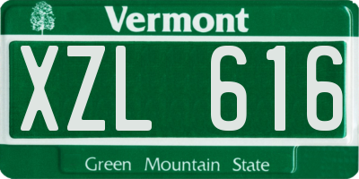VT license plate XZL616