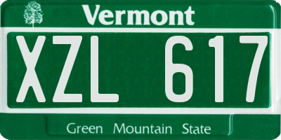 VT license plate XZL617