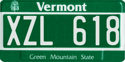 VT license plate XZL618