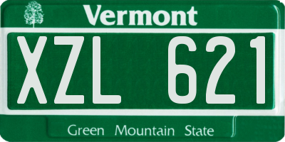 VT license plate XZL621