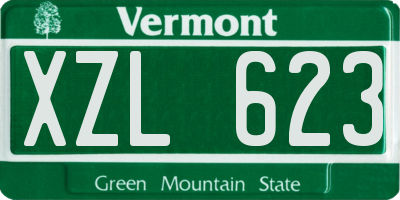 VT license plate XZL623