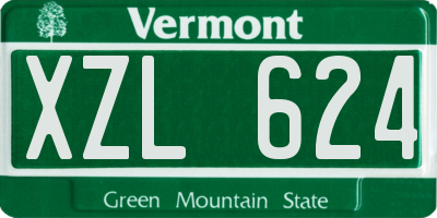 VT license plate XZL624