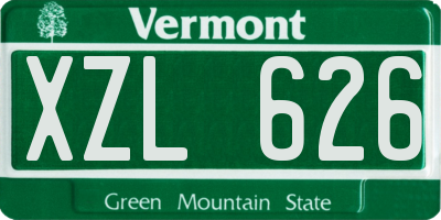 VT license plate XZL626