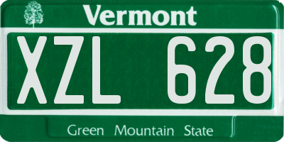 VT license plate XZL628