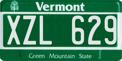 VT license plate XZL629