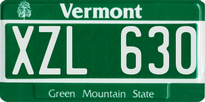 VT license plate XZL630