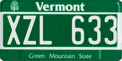 VT license plate XZL633