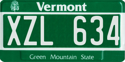 VT license plate XZL634