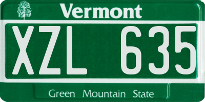 VT license plate XZL635