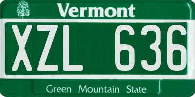 VT license plate XZL636
