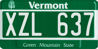 VT license plate XZL637