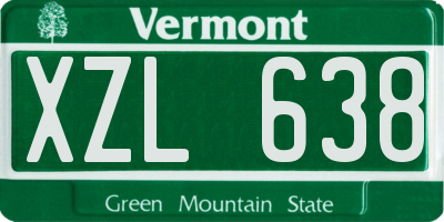 VT license plate XZL638