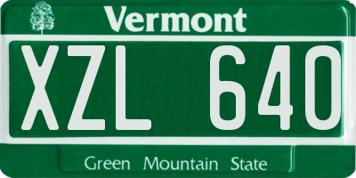 VT license plate XZL640