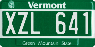 VT license plate XZL641