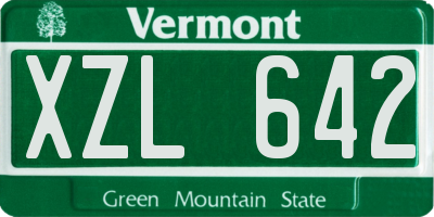 VT license plate XZL642