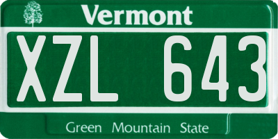 VT license plate XZL643
