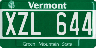 VT license plate XZL644