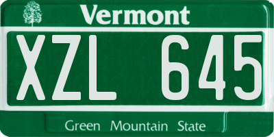 VT license plate XZL645